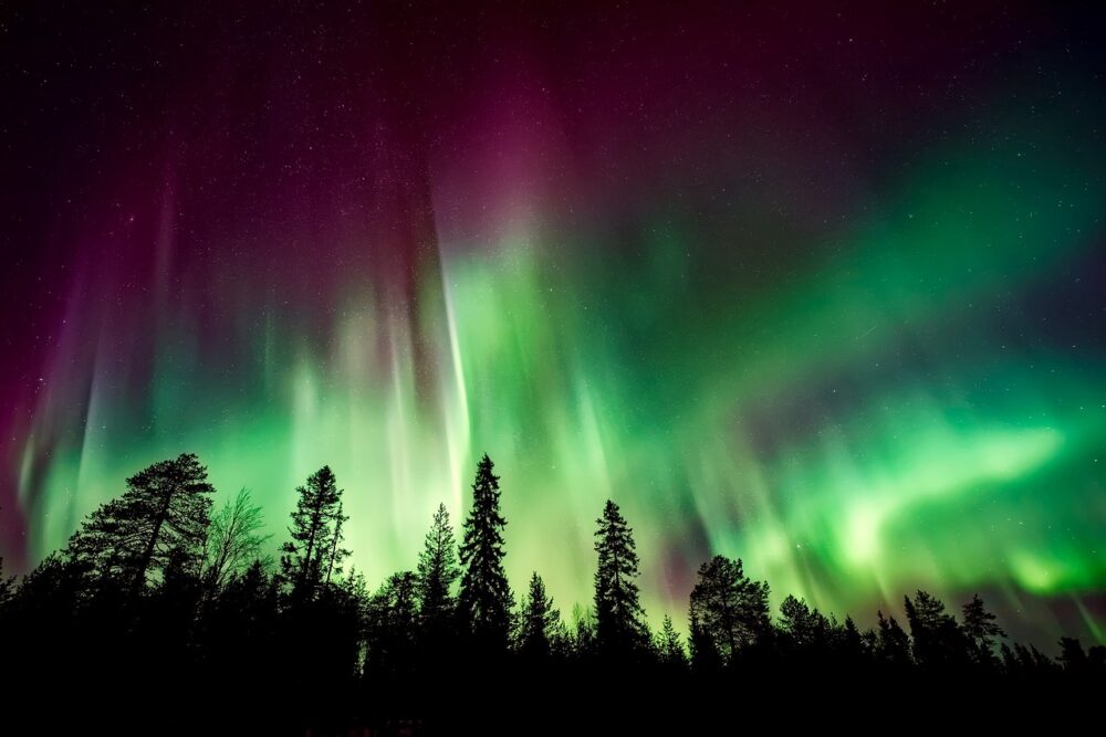 aurora borealis, yukon in the winter